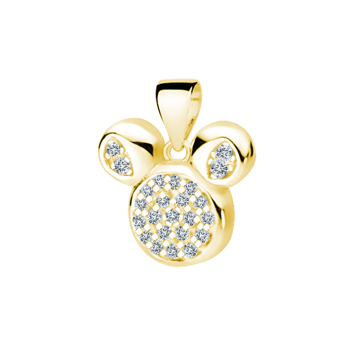 Kettenanhänger Maus Mouse 925er Silber Zirkonia Strass Kinder Mädchen Damen