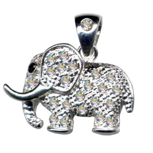Kettenahnhänger Elefant 925er Silber Zirkonia