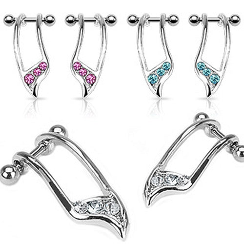 Helix Cartilage Piercing geschwungenes Design Zirkonia