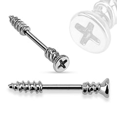 Brustwarzenpiercing Kreuz Schraube C316L Barbell Farbwahl goldfarben silber - Cristal-Jewelry