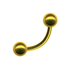 Gebogene Piercing Hantel Barbell im Goldfarben mit Kugeln