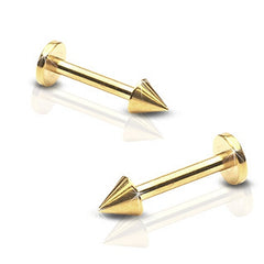  Labret Piercing mit Kugel im  "Gold Style" 