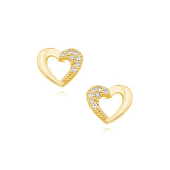 Ohrstecker Herz Zirkonia Steinchen aus 925er Silber Damen Mädchen Ohrschmuck